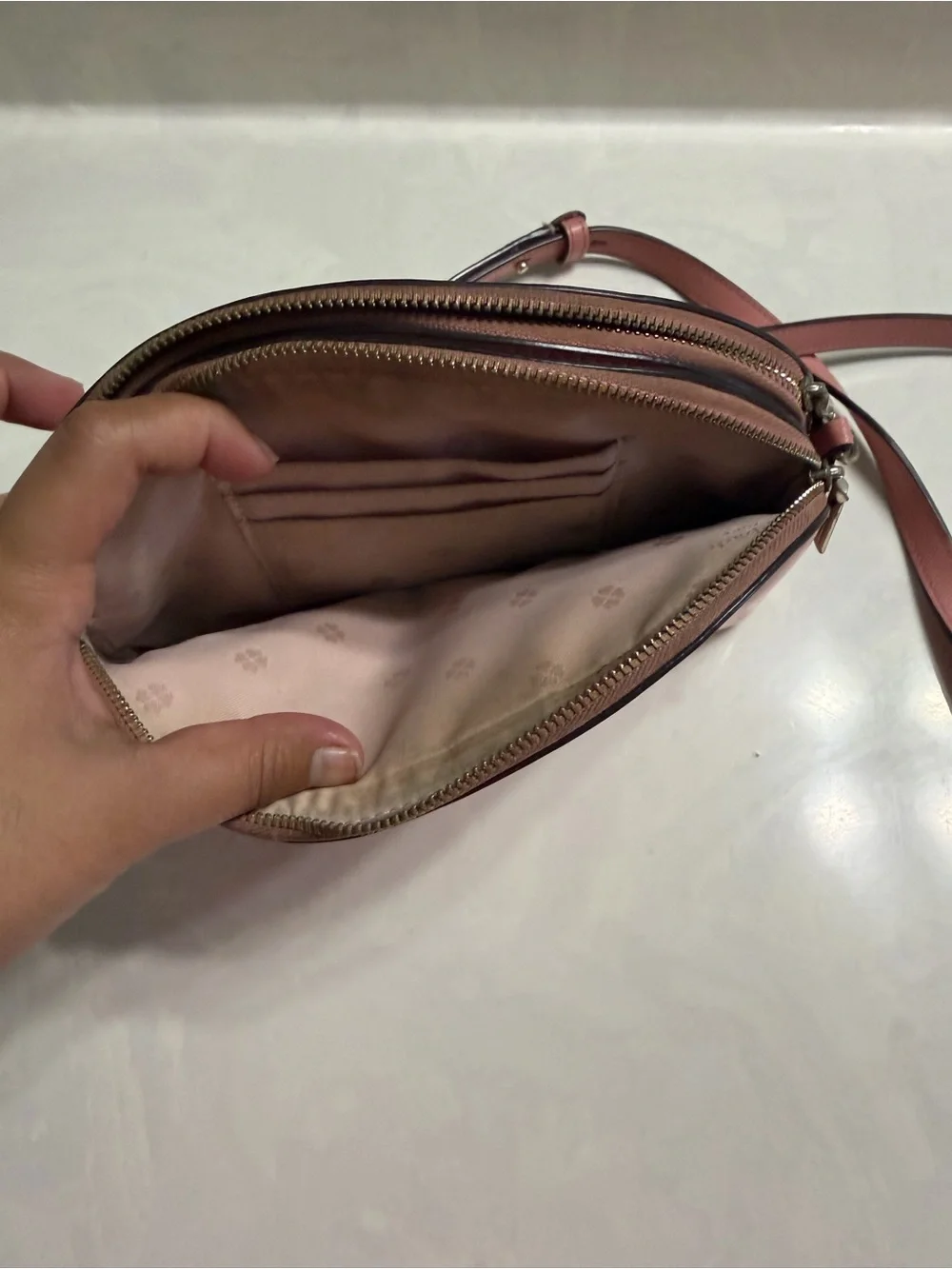 kate spade Blush Coral Dome Cosmetic Pouch